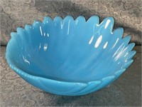(B) Fenton Art Glass Sky Blue Spun Shell Bowl