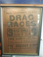 NHRA Drag races poster, & 2 Car Wash Signs