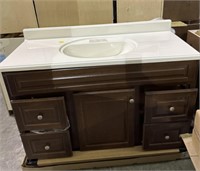 48" X 22" X 34" VANITY WITH SOLID SURFACE TOP