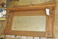 antique oak buffet sideboard w/mirror 58"x40"x11"