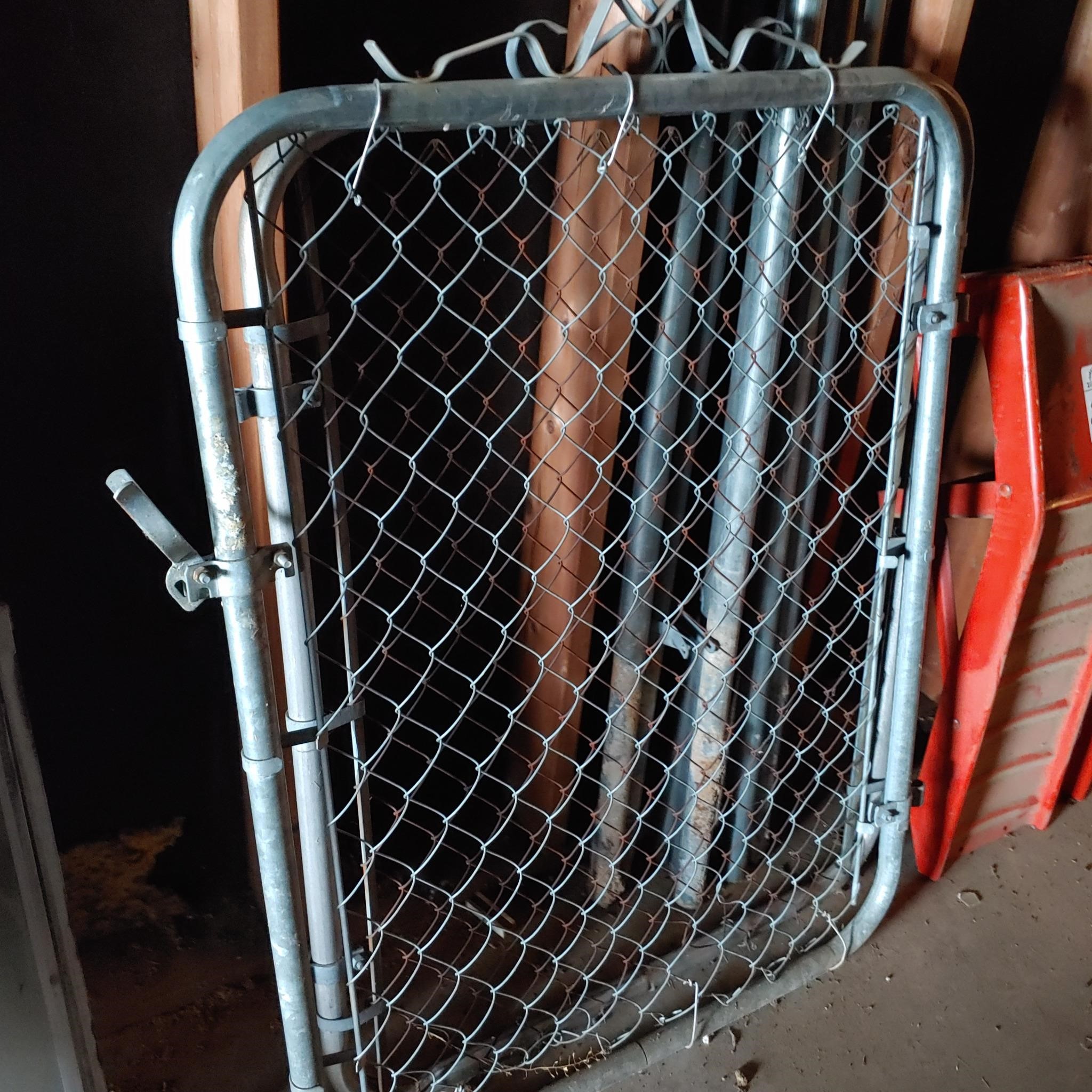 CHAIN LINK GATE AND POLES