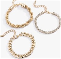 (New)Chunky Rhinestones Chain Bracelet Sets for