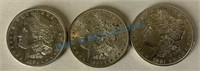 Uncirculated Morgan silver dollars 1880 1881 and