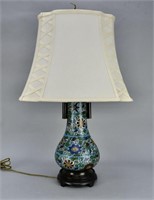 Chinese Cloisenne Lamp Vase