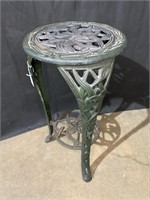 Cast iron plant stand, 25in tall, 12in dia.