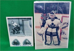 Signed Johnny Bower + Peter Ing Postcard Size Card