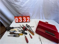 Plastic Tool Box w/ Misc Tools