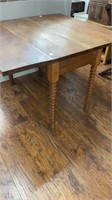 Drop leaf dining table, poplar, turned legs,