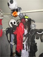 Halloween hanging in left side of closet