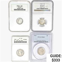 1948-1964 [4] US Varied Silver Coinage  MS/PF
