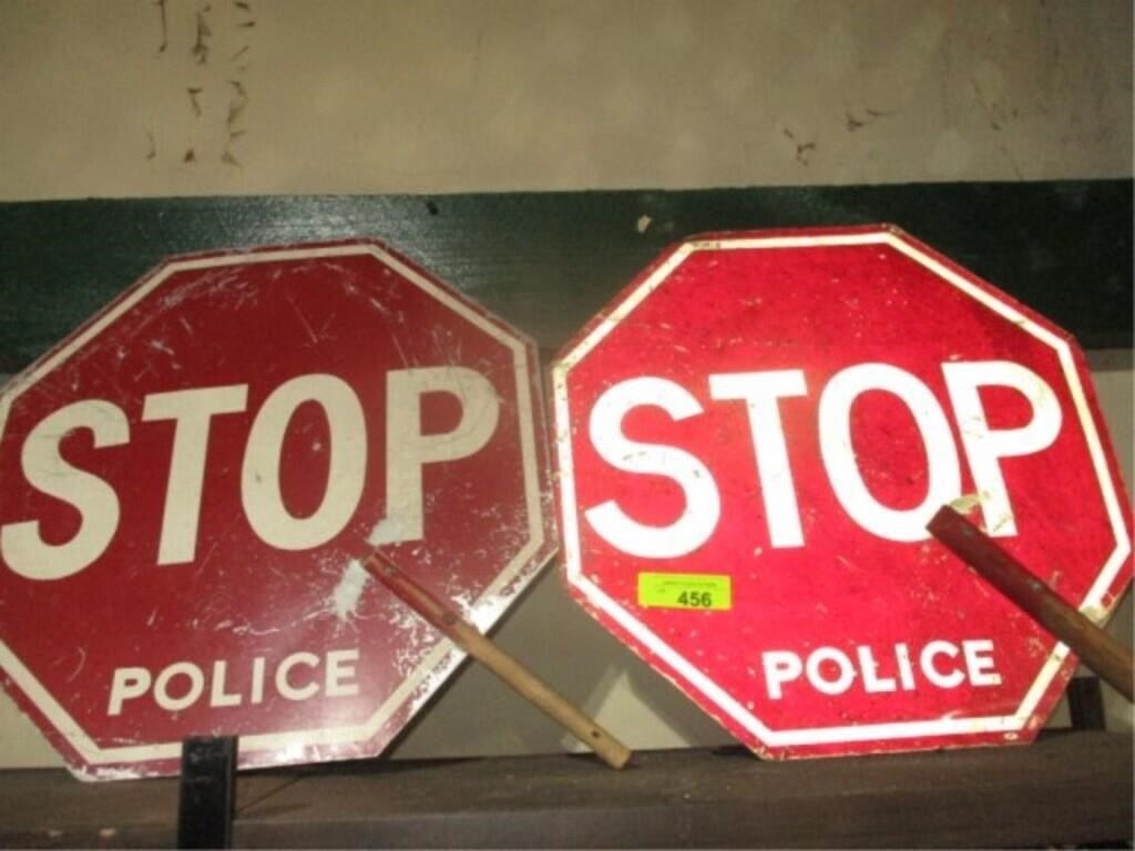 2 Police Stop signs