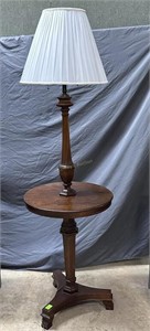 Mahogany round 3 light lamp table