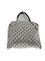 White PVC Leather Triangles Tote Bag