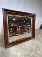Wooden framed rectangular mirror. Dimensions are