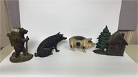 2 - Pig Cast Iron Piggy Banks and 2 - Cast Iron