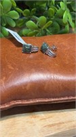 Sterling Silver and Emerald Simulated Stones in