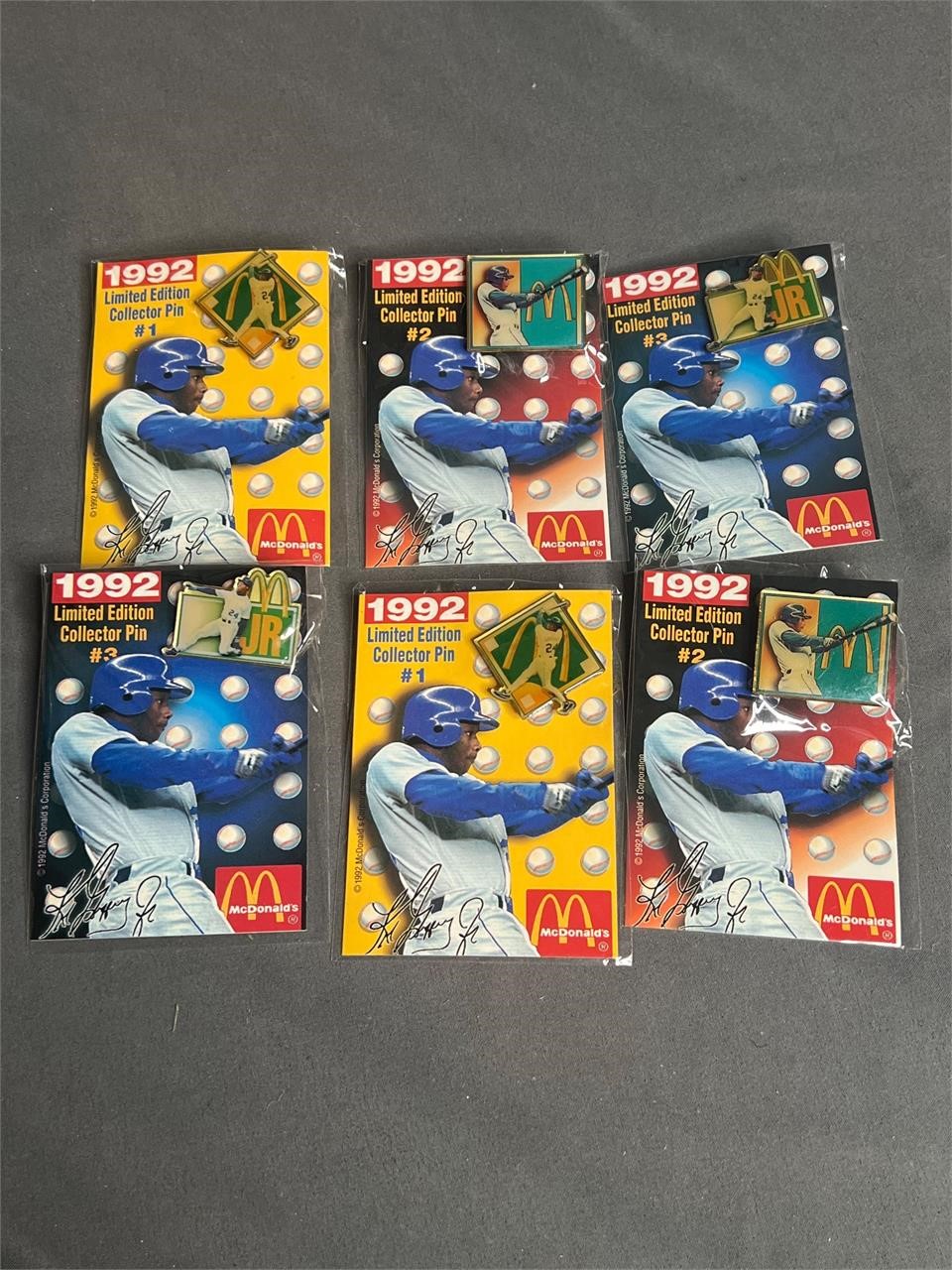 Vintage 1992 McDonalds Ken Griffey Jr Pins Set