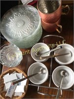 4 pc condiment server moscow mule cups
