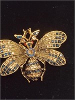 Gorgeous Bee Broach 2.2" Multiple Rhinestone's