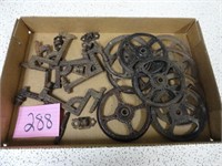 Vintage Metal Wall Brackets and Metal Wheels