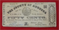 1862 County of Augusta 50 Cent Fractional Note