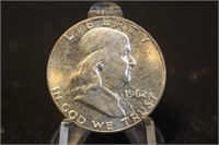 1962 Uncirculated Franklin Silver Half Dollar