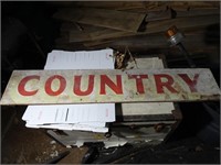 "Country" Vintage Wood Sign 53" x 11"