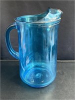 Vintage blue glass pitcher