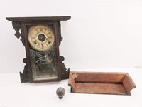 Antique Waterbury Clock 16.5"T BROKEN