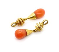 French yellow gold and coral drops