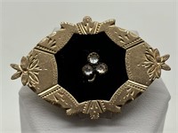 Antique Gold Filled Victorian Mourning Brooch