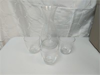 Glass Jug for Milk/Juice/Wine?  And 3 Glasses