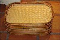 Mid century rattan trays