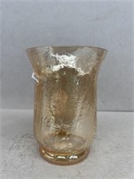 Pilgrim yellow crackle glass vase