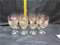 Set of 8 Painted Glasses 7&1/8"