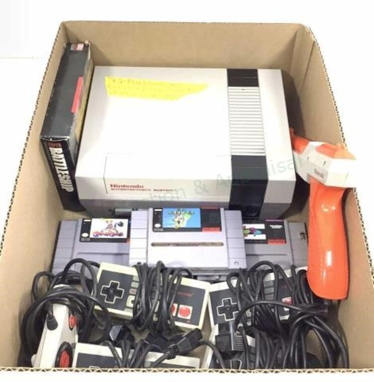 Nintendo Nes Game System With Snes Games