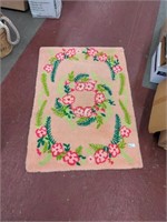 Pink and green rug 34" x 48"