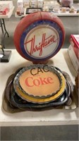 Lot of Vintage Coca Cola Trays and Esso Globe