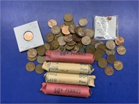 Four rolls of pennies "Wheat"? And more