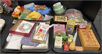 5 Trays Stationary, Fabric, Sewing Supplies.