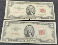2 - 1953 $2 Red Seal Notes