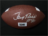 Jerry Rice signed football COA