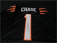 JaMarr Chase signed football jersey COA