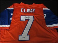 John Elway signed football jersey COA