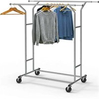 Heavy Duty Double Rail Clothing Rack  Chrome