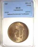 1967 Dollar NNC MS66 Confederation