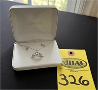 10k White Gold Tanzanite/ Diamond Ring, Necklace&