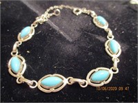 925 Silver & Turquoise Bracelet-8.9 g