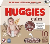 Huggies Calm Baby Diaper Wipes, Unscented, Hypoall