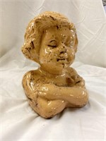 Little girl terra-cotta bust 8 inches tall 6